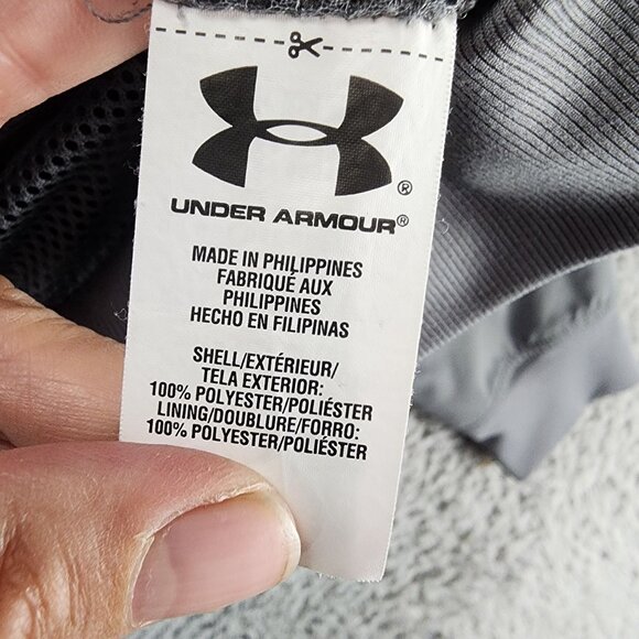 Under Armour Jacket Womens Large Gray Long Sleeve Full Zip Windbreaker *GUC* - Picture 3 of 10